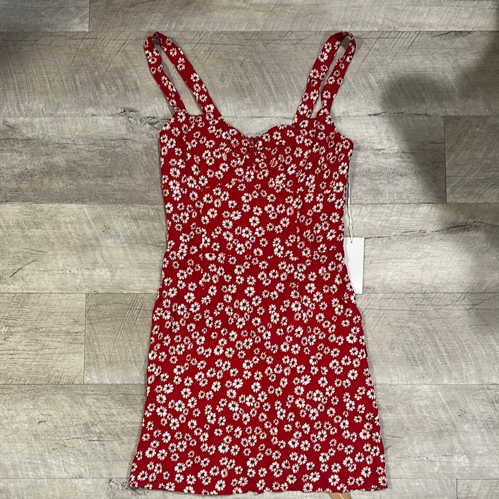 Floral Red Dress